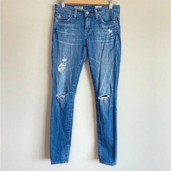 AG Adriano Goldschmied The Legging Ankle Super Skinny Jeans Sz 25R Distressed - Picture 1 of 11